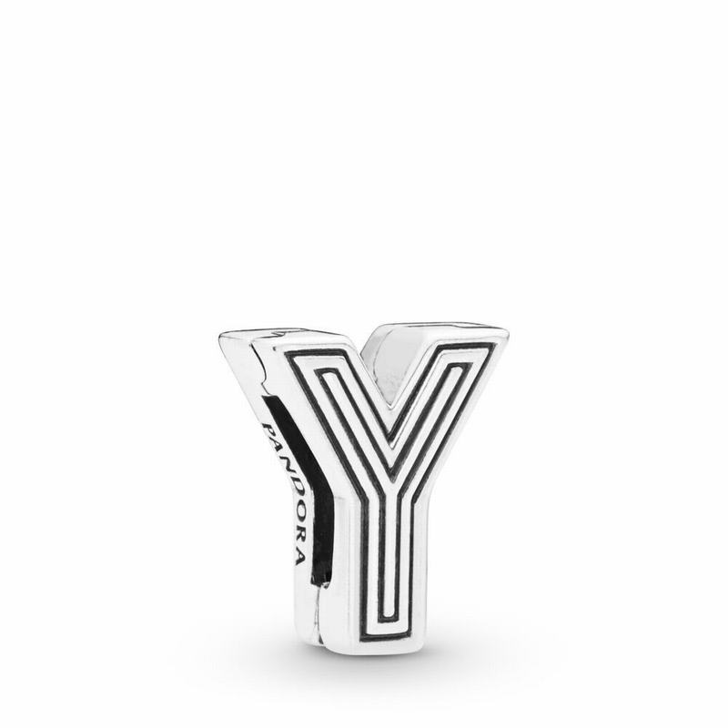 Pandora Reflexions™ Letter Y Clip Charm Ireland - Sterling Silver/Silicone - 972081ZDI